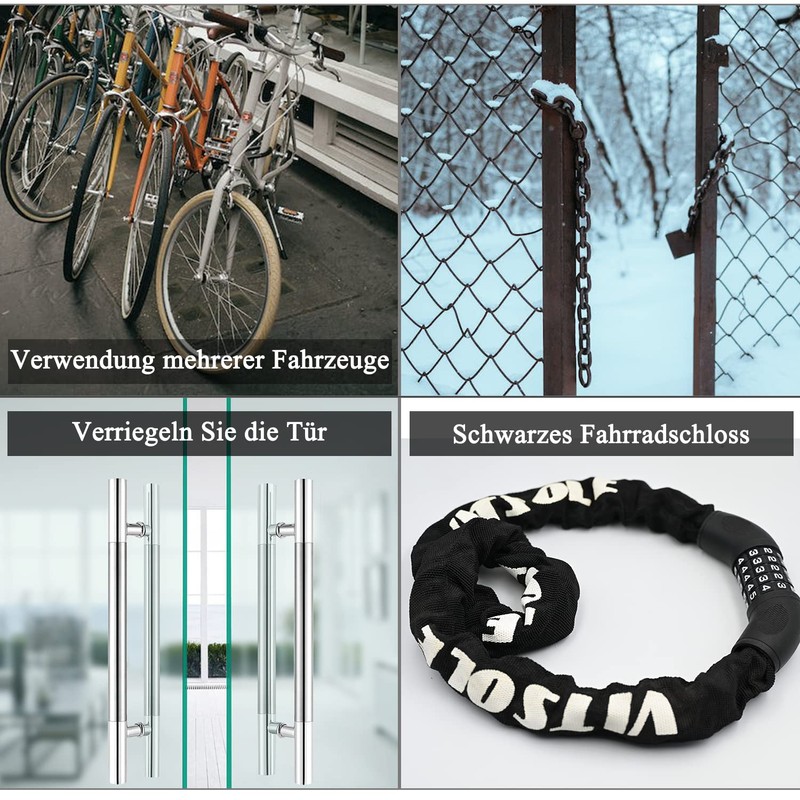 Bicycle Lock Bicycle Chain Lock with Numbers and High Security