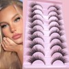 Fluffy Cross False Eyelashes, 10 Pairs Wispy Cat Eye Faux
