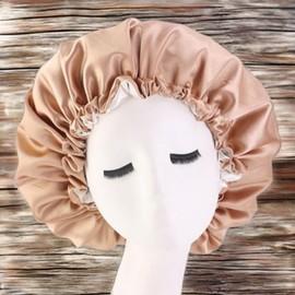 Sleep Perm Elastic Band Dye Shampoo Satin Banding Night Care Treatment Hair Cap S873 2 Pieces Beige / 수면 파마고무줄 염색샴푸 새틴 밴딩 나이트케어 트리트먼트 헤어 캡 S873 2개 베이지