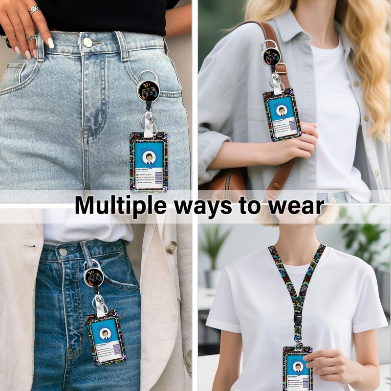 Gamepad Badge Holder with Boys Lanyard, Game ID Badge Holder
