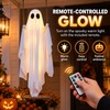 Hanging Ghost Decoration for Halloween – Light-Up Swing Ghost Ornament