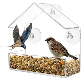 Transparent Window Feeder for Birds with 3 Suction Cups for the Window Bird House for Outdoor Use Designed to Attract Wild Birds Weatherproof and Easy to Assemble