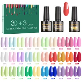 SINZONeu UV Gel Nagellack Set - 33x8ml UV/LED Gel, 30 Farben + Base/Top/Matt, Langlebig 30 Tage