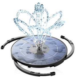 AISITIN 3.5W Solar Fountain Pump Upgraded 2025, Solar Water Fountain DIY Kit with 8 Nozzles & 3 Integrated Bracket & 9.8ft Cord for Garden, Bird Bath, Ponds, Fish Tank, Aquarium, Courtyard and Outdoor