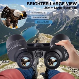 20x50 High Powered Binoculars for Adults，Compact Binoculars with Low Light Vision for Bird Watching Hunting Football Games Travel Large Eyepiece/High Definition/Large View Binocular (Black)