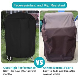 Barbecue Cover, Kettle BBQ Cover Waterproof Heavy Duty 420D Oxford Fabric Rip-Proof UV Resistant barbeque Grill Cover with Storage Bag (75 x 70cm)