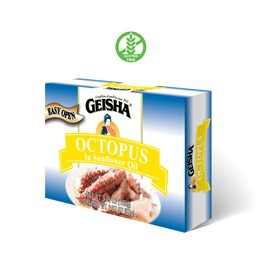 GEISHA Octopus in Sunflower Oil 3.75oz (Pack of 12), Octopus | Zero Sat &Trans Fat – Wild caught – No Preservatives & Food Additives - Gluten Free – Good Source of Protein – Less than 100 Kcal per container