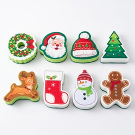 8Pcs Christmas Sponges Xmas Cute Kitchen Sponge Household Cleaning Sponges