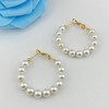 Pearl Hoop Earrings for Women Fashion Dangle Hypoallergenic Layer Earrings