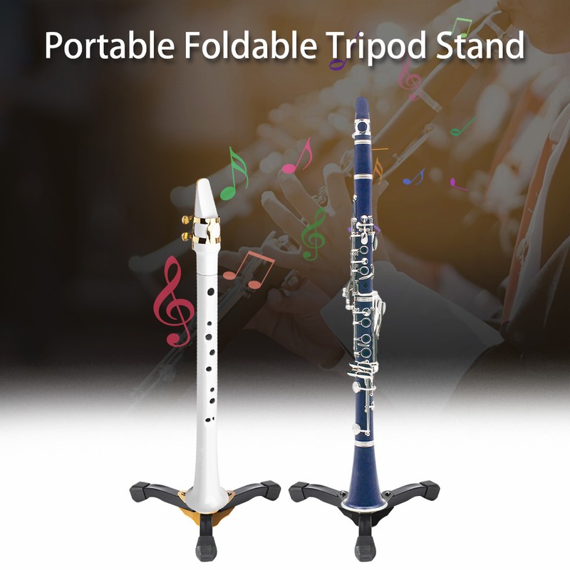 Portable Foldable Tripod Stand for Clarinet Flute Oboe Wind Instrument