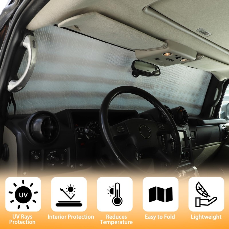 Windshield Sunshade Foldable Reflective Sun Visor Compatible with Hummer H2