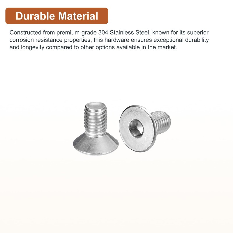 DTGN M10-1.5 x 20mm Flat Head Socket Cap Screws, 10