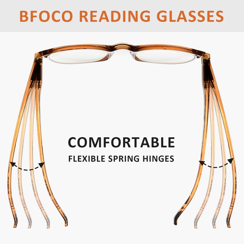 BFOCO 10-Pack Pattern Design Reading Glasses for Women Spring Hinges
