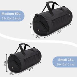 Gym Bag for Men & Women with Shoe & Wet Compartment, Travel Duffle Bag for Sports, Fitness & Workout, 19 x 10 x 10″ (Small)
