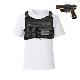 WILDKEN Chest Bag For Men, Water Resistant Lightweight Running Vest with Extra Storage Tactical Chest Pack for Workouts, Cycling, Hiking