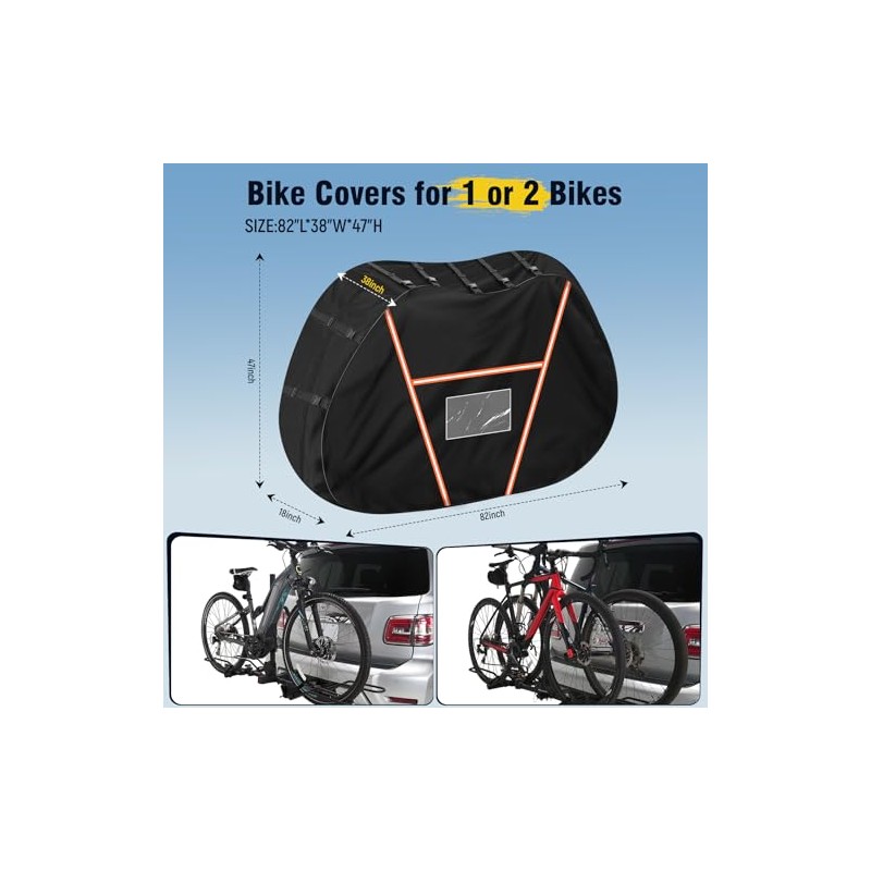 TwoPone - Funda de bicicleta para transporte de 2 bicicletas,
