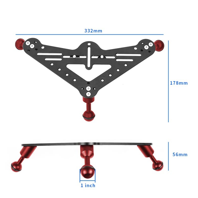 CS PRIORITY Underwater Photography Triangle Gimbal Tray Dual Handle Stabilizer