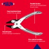 Maun 4870-160 Smooth Jaws Flat Nose Parallel Plier 160 mm