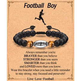 EFVISD Football Gifts for Teen Boys, Football Bracelet for Boy Football Players Team Fans -Birthday Valentines Day Graduation Back to School Christmas Gift for Son Grandson Nephew Brother Boys Him