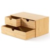 Wisuce Bamboo Desk Organizer - Mini Desktop Drawer Tabletop Storage