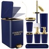 XLHOMO Navy Blue Bathroom Accessories Set 8 Piece Navy Blue