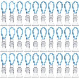 WYAN 30 Pcs Tea Towel Clips, Towel Holder Clip, Metal Kitchen Cloth Storage Clip, Small Hook Clips for Bedroom for Kitchen, Bathroom, Cupboards to Make Then Easy to Hang or Store(Blue)