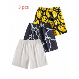 3 Pack Men's Swim Trunks Quick Dry Swim Shorts Funny Swimwear Bathing Suits Fashion Sport Casual Shorts