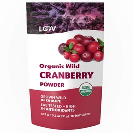 Wild Organic Freeze Dried Cranberry Powder, 3.2 Oz, 18-Day Supply, from Nordic Forests, Raw, No Added Sugar