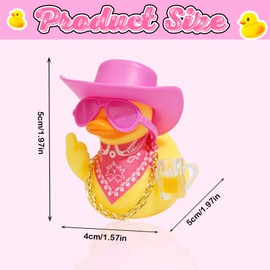 22 Pcs Rubber Duck Car Decorations, Rubber Ducks Bath Toys and Dashboard Accessories with Thumbs-up Duck and Victory Duck Hat Scarf Necklace Glasses Mini Beercup and Dot Sticker Yellow Duck Ornaments