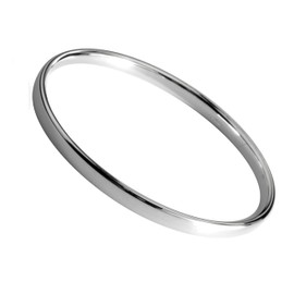 925 Sterling Silver Solid Heavy Slave BANGLE Bracelet 5 mm Wide and Circumfrence 22 cm