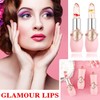 2Pcs Clear Crystal Flower Jelly Lipstick,PH Magic Temperature Color Changing