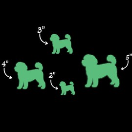 Maltipoo Dog Silhouette Glow in The Dark Sticker Decal for Phone Tablet Laptop Car Truck Window | 4" Sticker | Orange