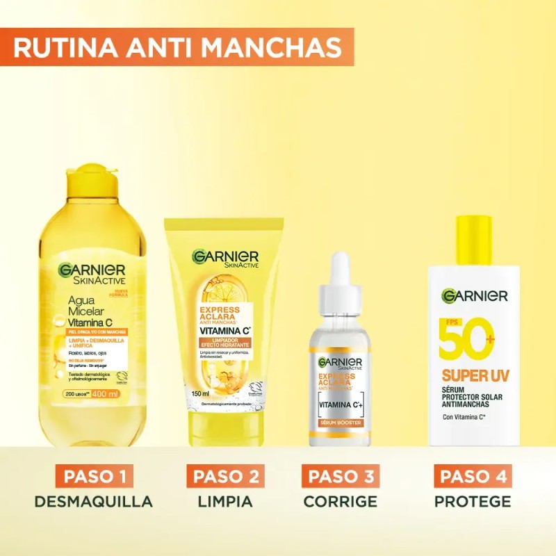 Garnier Skin Active Gel Limpiador Facial con Vitamina C, Piel