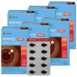 CJ Wellcare Ice Cyan Lutein Astaxanthin, 30 tablets, 9ml, 9g, eye health, 6 pcs / CJ웰케어 아이시안 루테인 아스타잔틴, 30정, 9ml, 9g, 눈건강, 6개