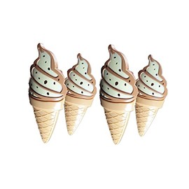 C&H Solutions 2 Set (4 Ct) White Ice Cream Beach Towel Clips Jumbo Size for Beach Chair, Cruise Beach Patio, Pool Accessories for Chairs, Household Clip, Baby Stroller