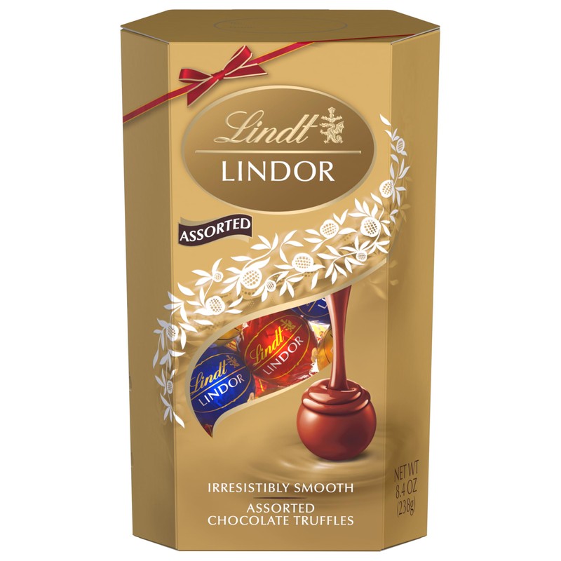 Lindt LINDOR Assorted Chocolate Candy Truffles Gift Box, 8.4 oz.