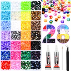 NEBURORA 30000 Pcs 28 Colors Resin Jelly Rhinestones for Bedazzling 3mm