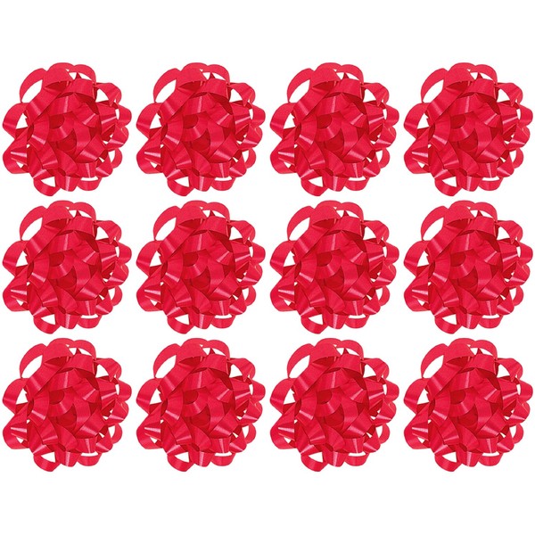 The Gift Wrap Company Decorative Confetti Gift Bows, Medium, Red, pack of 12