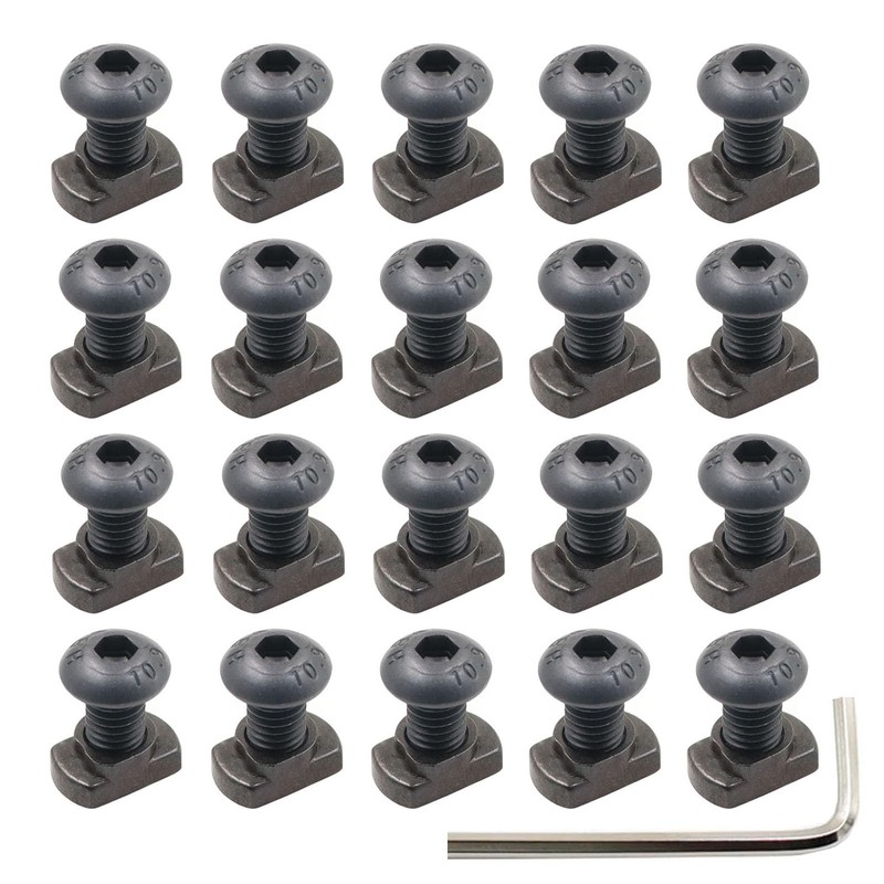 24 Sets M5 Mlok T-Nuts & Screws Replacement Sets Steel,