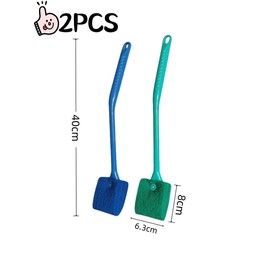 uvbws2PCS Fish Tank Cleaning Brush, Aquarium Double-Sided Sponge Brush, Cleaning Tools, Long Handled Fish Tank Washer, Suitable for Aquariums and Homes