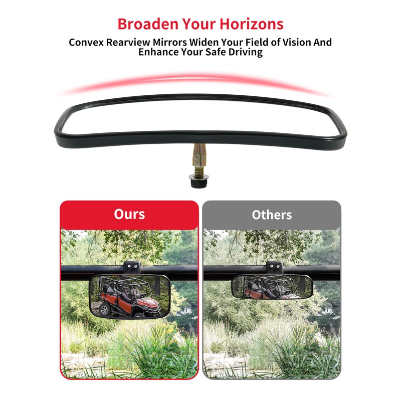 SLORIMOD Foldable Convex Rearview Center Mirror for Honda Pioneer 1000-3