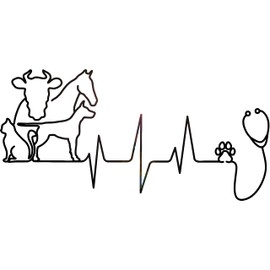 Vinyl Wall Decal Veterinary Clinic Pets Cardiogram Pet Care Stickers Mural Large Decor (g8422) Black
