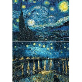 Amison, Kit de Pintura de Punto de Cruz, Noche Estrellada