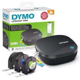 DYMO DYMO LetraTag 200B-Beschriftungsgerät mit Bluetooth | kompakter Etikettendrucker | verbindet Sich über Wireless Bluetooth-Technologie mit iOS und Android | inklusive 3 x Schriftband