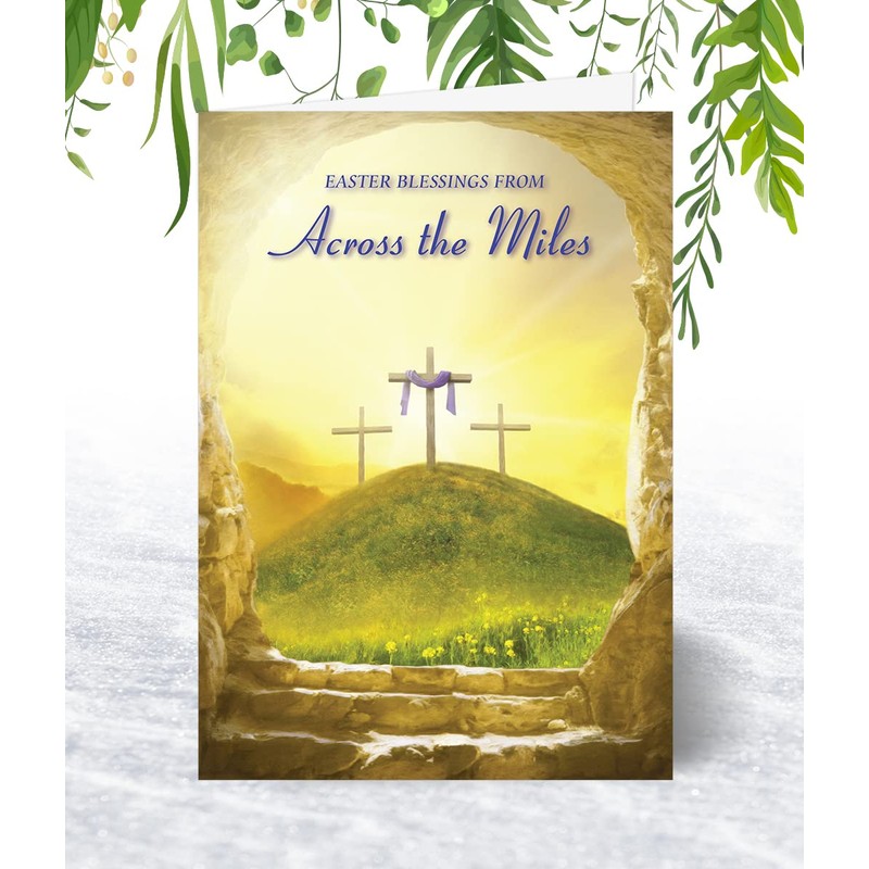 Across The Miles Religious Easter Card - Christian Easter Card