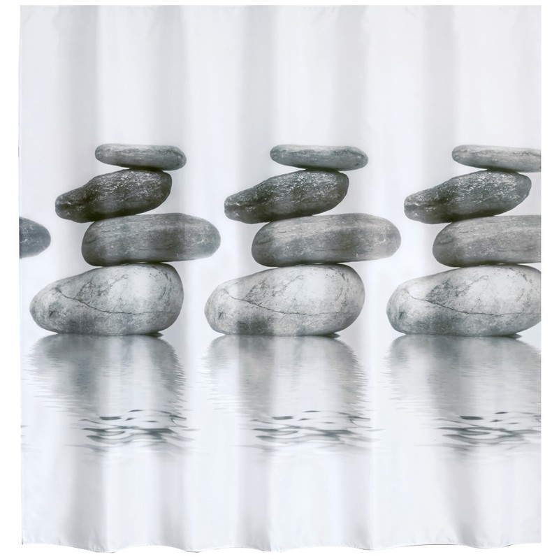 Gray Stone Shower Curtain Waterproof Mildew Proof Bath Curtain with