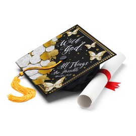ADVANSYNC With God, All Things Are Possible Graduation Cap Topper