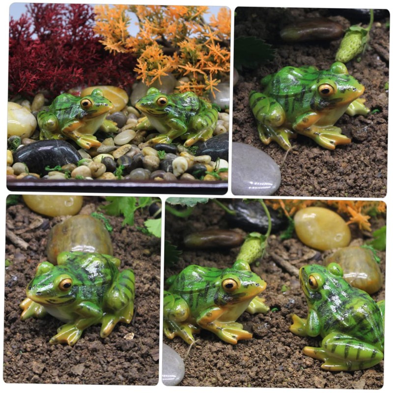 Ciieeo Sets Frog Ornaments for Home Frog Themed Miniature Resin