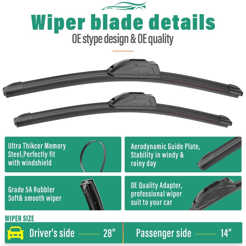 28" 14" 12" Windshield Wiper Blades Replacement for Toyota Corolla