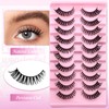 FADLASH False Eyelashes 10 Pairs Faux Mink Lashes Wispy Fake